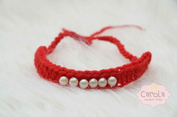 Headband linha com pérolas